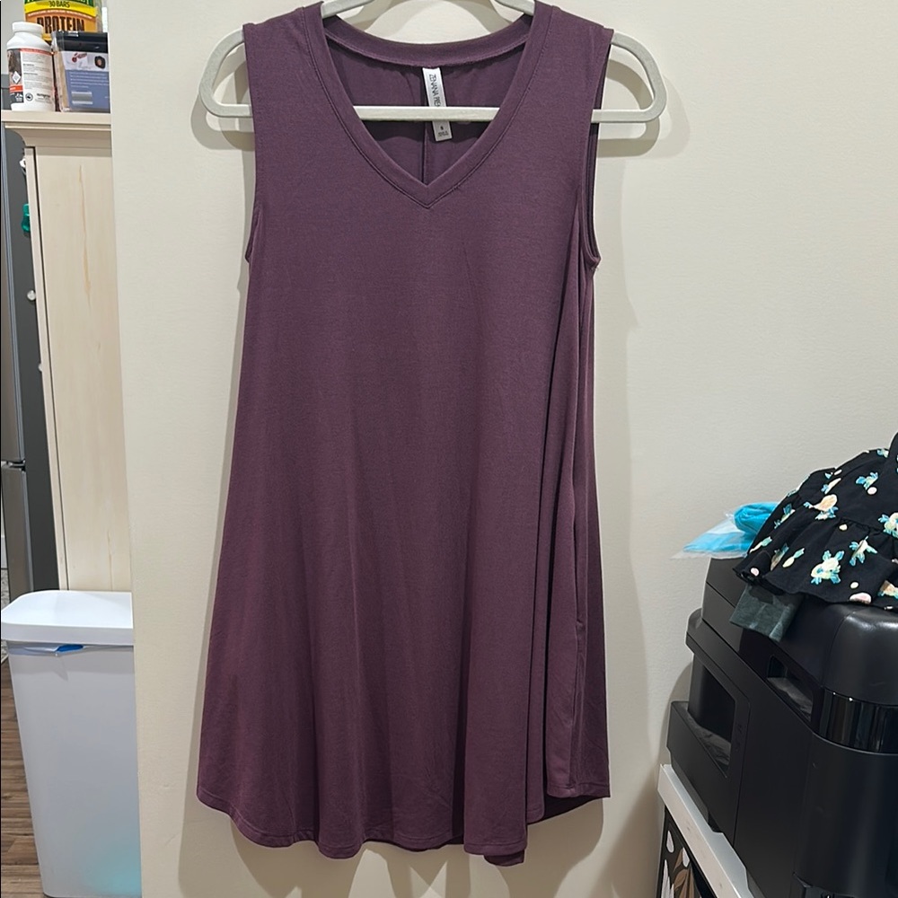 Zenana Premium Purple Relaxed Tank Dress